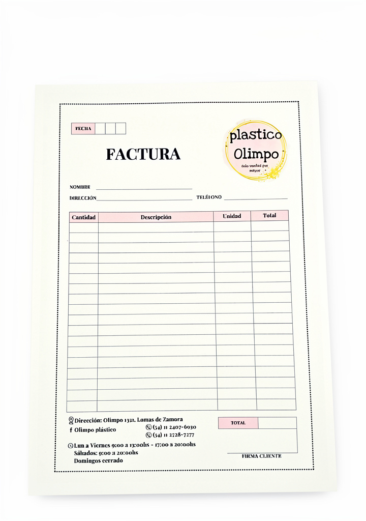 Talonario de Pedidos/Factura
