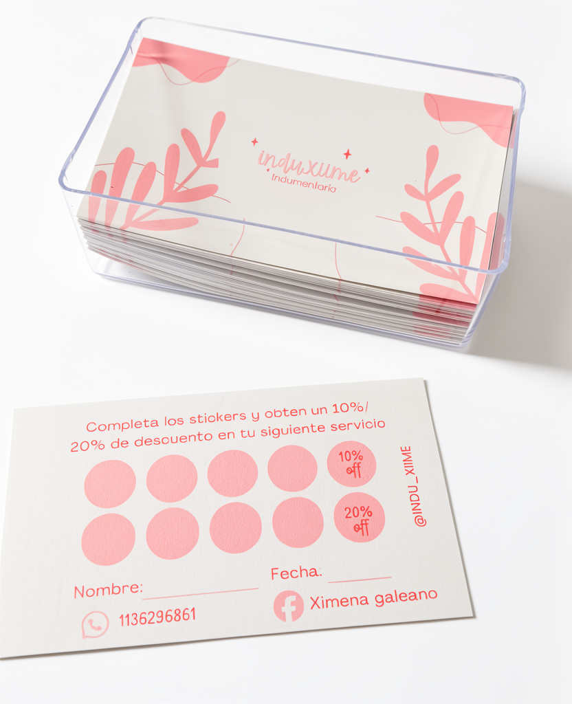 Tarjetas Fidelidad x100 bifaz