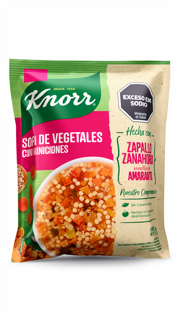Sopa de Vegetales Knorr con fideos Municiones