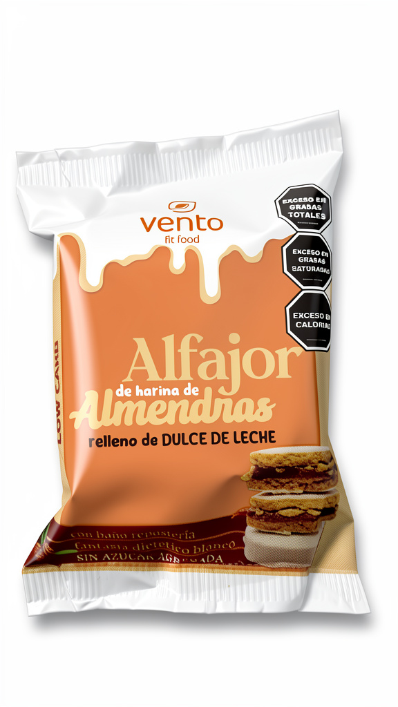 Alfajor de harina de Almendras Blanco Vento