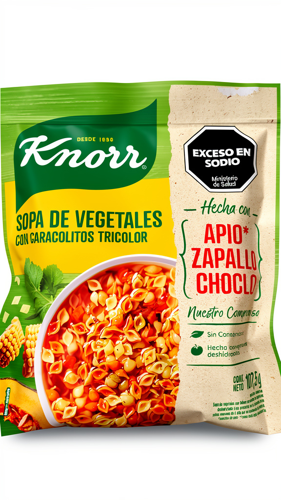 Sopa de Vegetales Knorr Caracolitos Tricolor