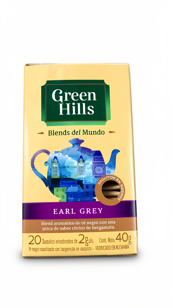 Te Negro Green Hills sabor cítrico bergamota