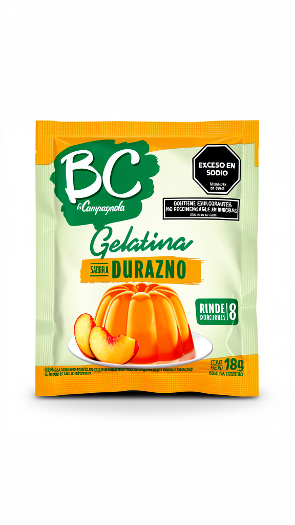 Gelatina BC sabor Durazno