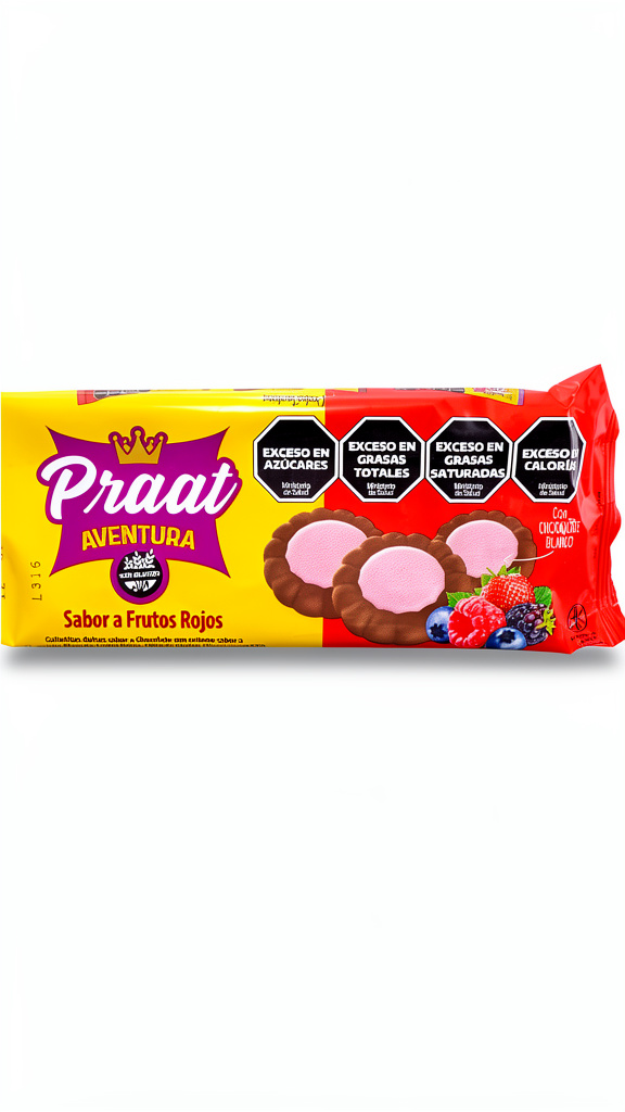 Galletas Praat Aventura sabor Frutos Rojos