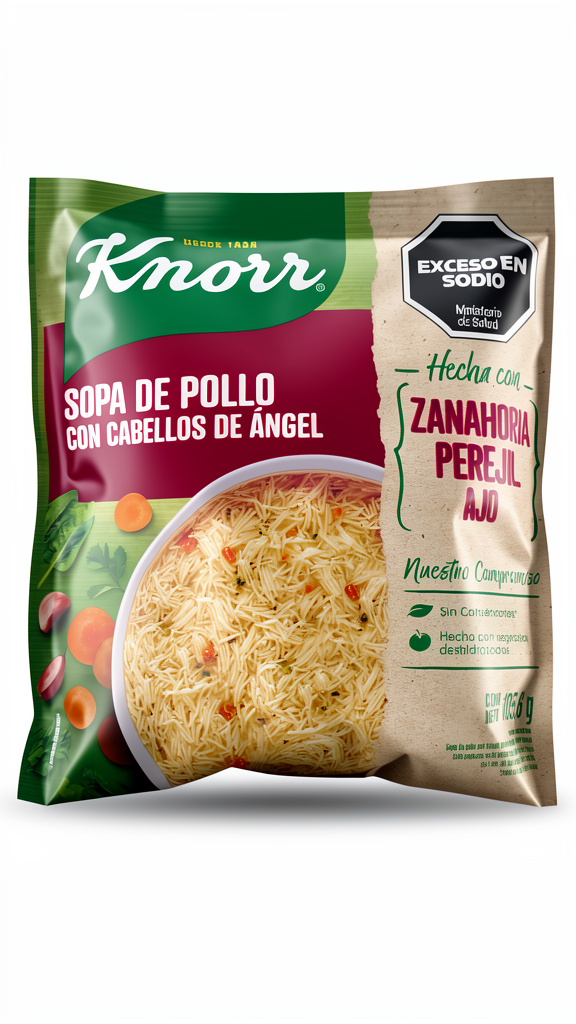 Sopa de Pollo Knorr con Cabello de Angel