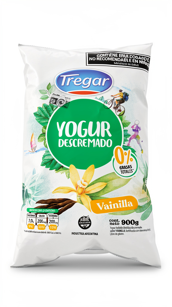 Yogur Descremado Tregar sabor Vainilla