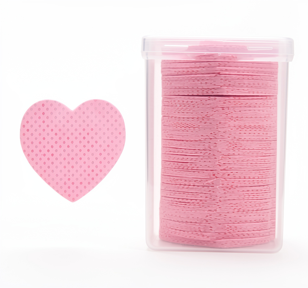 Toallitas sin pelusa en forma de corazón