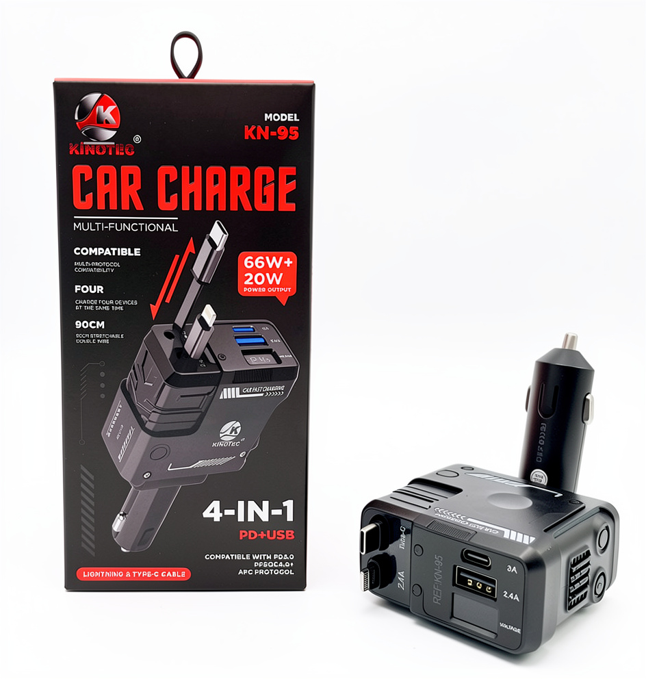 Cargador para carro Kinotec KN-95 4-en-1