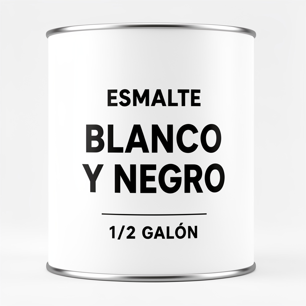 Esmalte blanco/negro 1/2 Galón