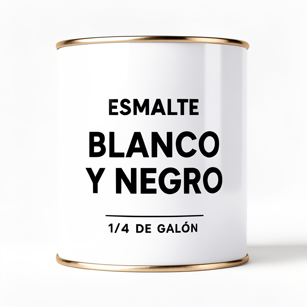 Esmalte blanco/negro 1/4 de galón