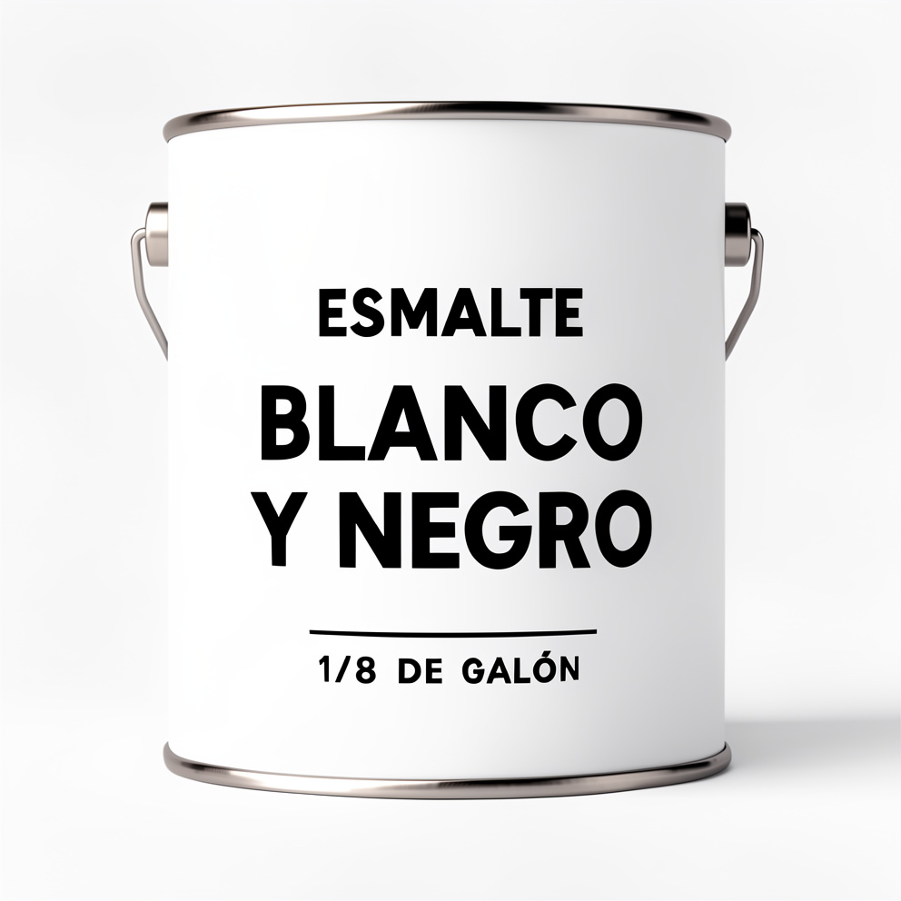 Esmalte blanco/negro 1/8 de galón