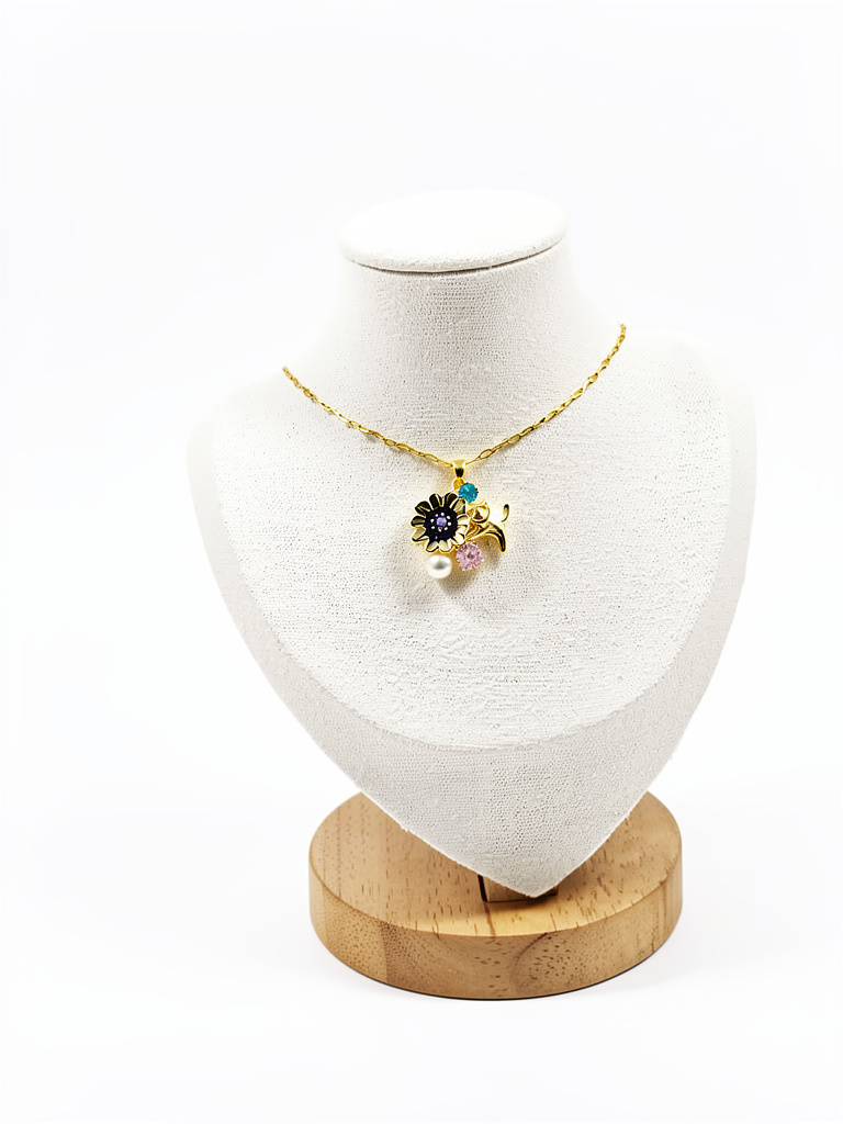 Collar flor rosa