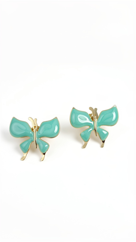 Aretes aqua mariposa