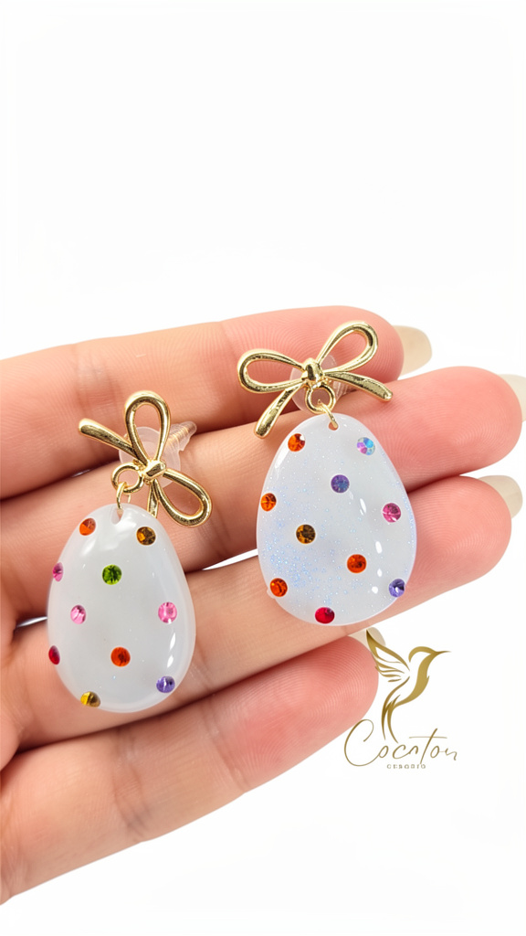 Aretes de lunares de colores