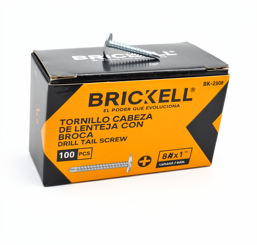 Tornillo 1/2”punta broca caja 100unds
