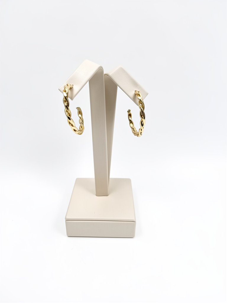Aros Hoop trenzados dorados