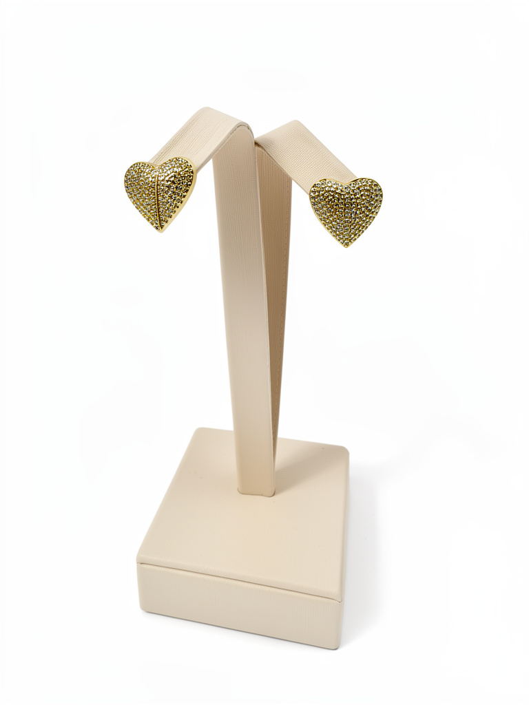 Aros  corazón con textura granulada