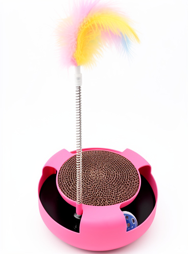 Juguete rascador con plumas