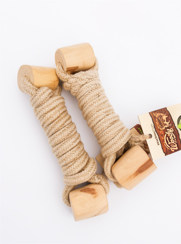 Juguete de madera y cuerda
