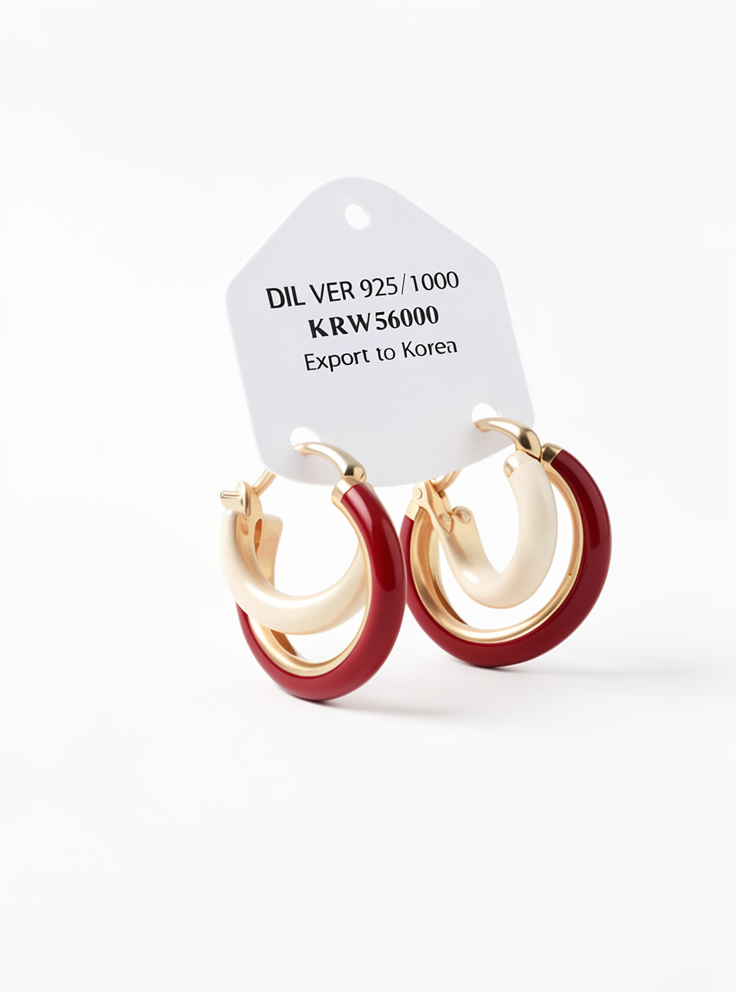 Aretes rojo con blanco 43829056