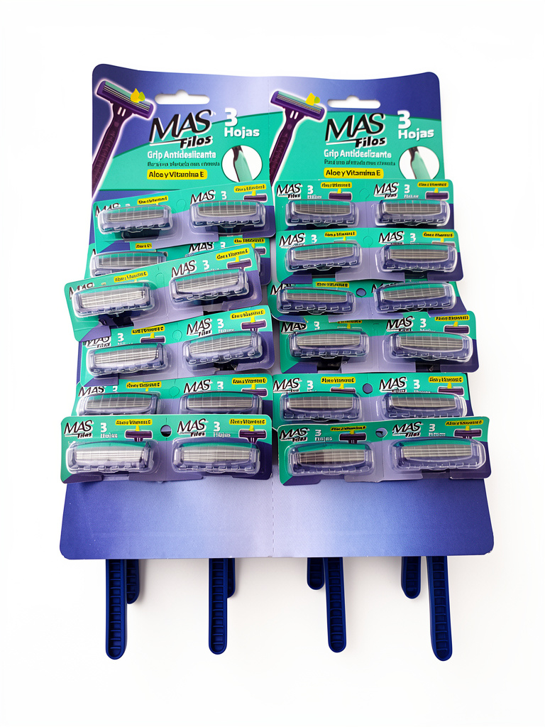 Afeitadora Más Filos 3 Hojas Blister x24