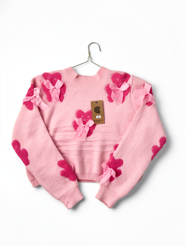 Sueter rosado con lazos