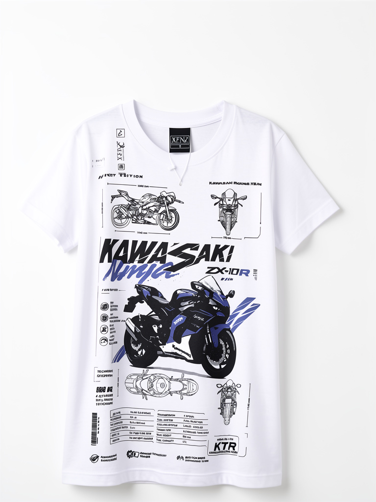 XFNY camiseta blanca Kawasaki diferentes tallas y modelos