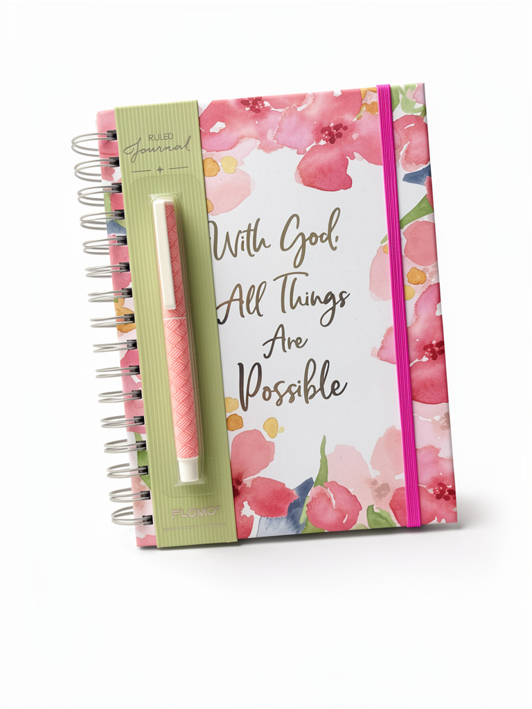 LIBRETA CON LAPICERO WITH GOD ALL THINGS