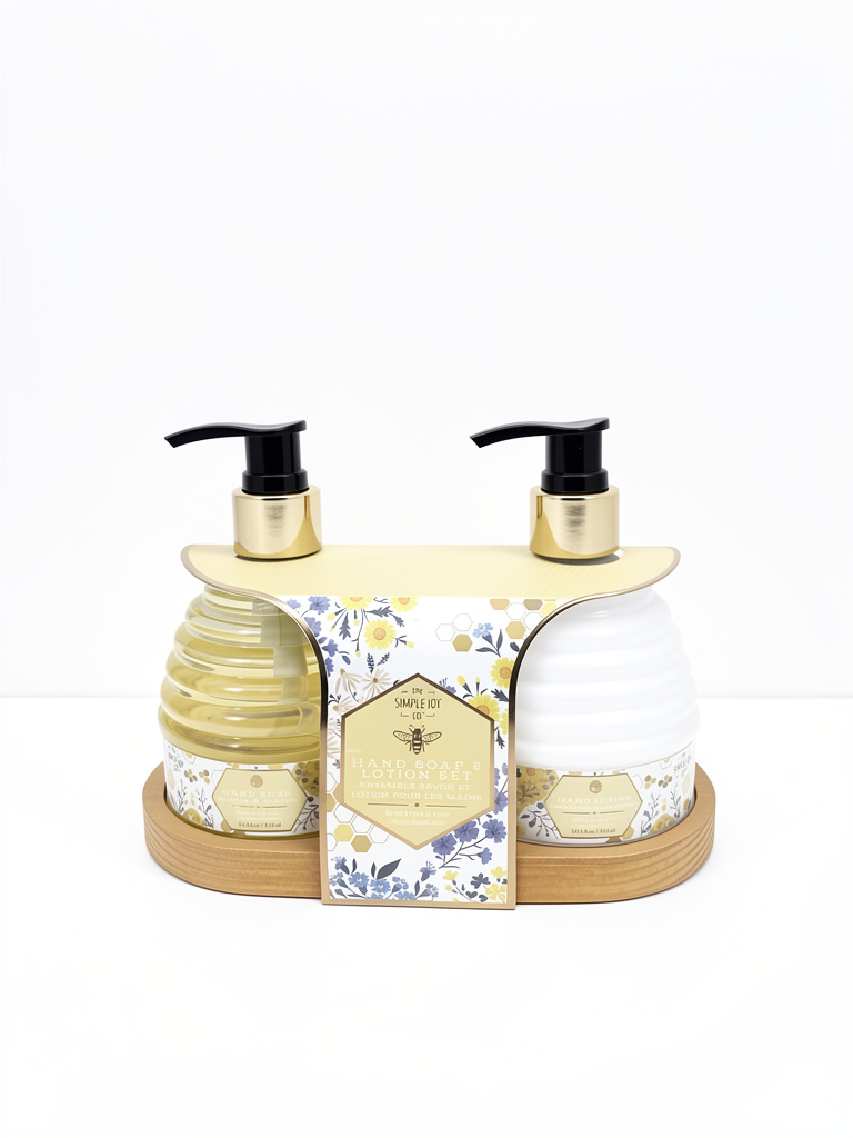 SET DE JABÓN Y CREMA HONEY BASE MADERA