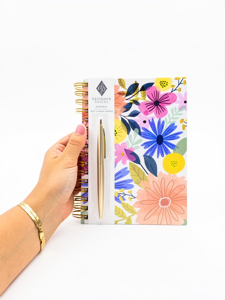 LIBRETA CON LAPICERO FLORES MULTICOLOR