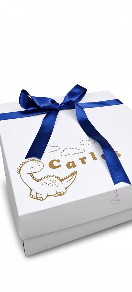 Caja regalo blanca Carlitos babyshower