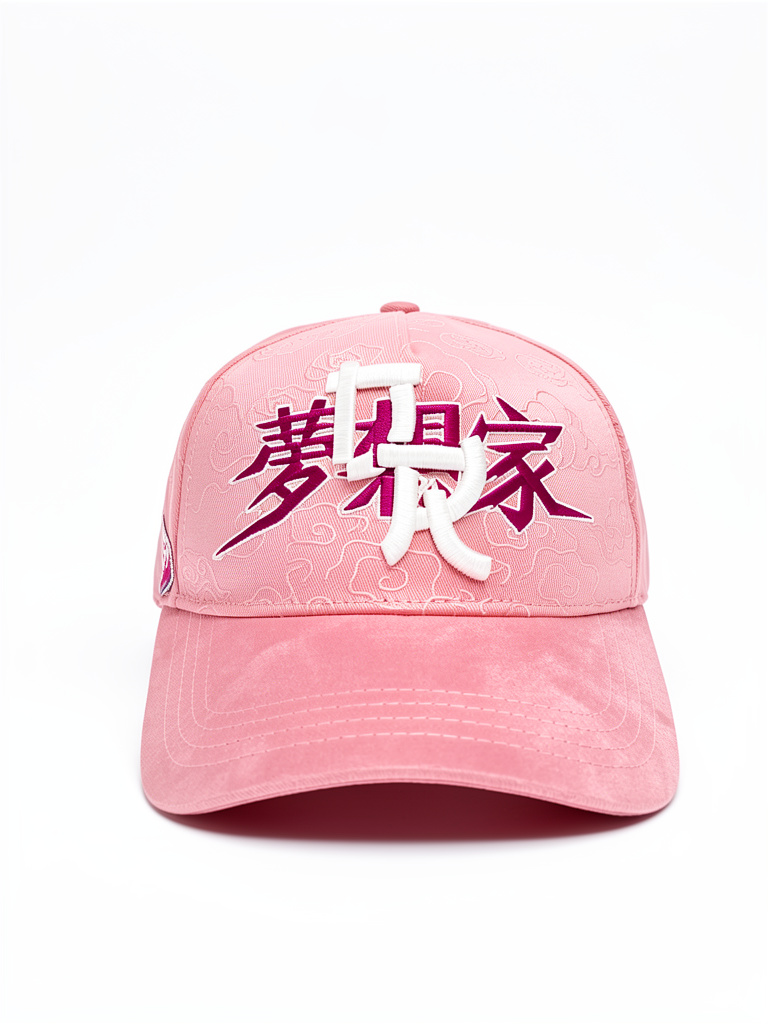 Gorra rosa bordada