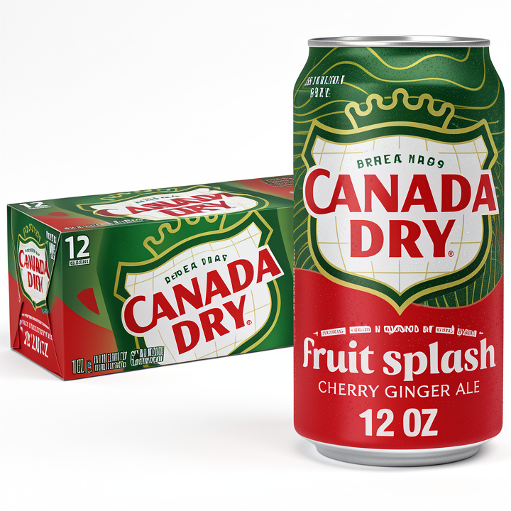 Canada Dry Fruit Splash Cherry ginger ale 120z 12pack