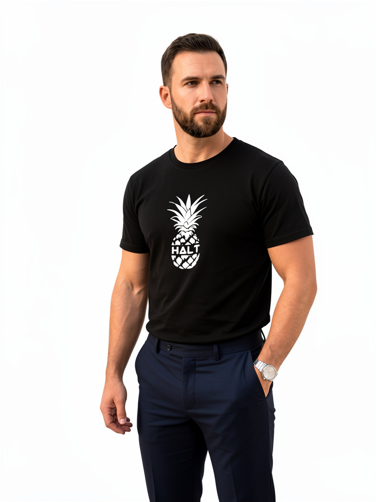 T.shirt preta abacaxi