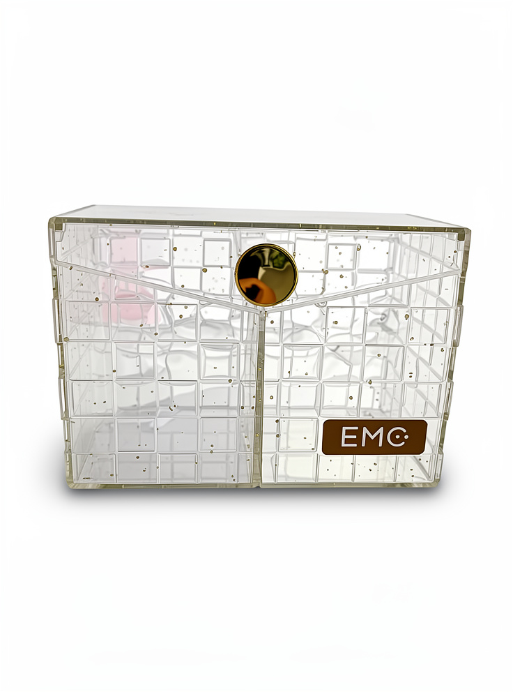 Organizador Rectangular transparente para hisopos y algodón