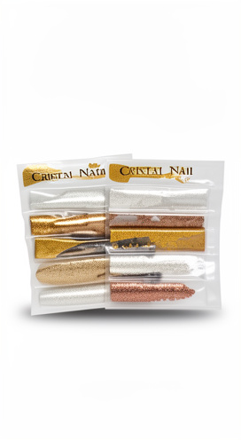 Balines surtidos x6 Dorado/Planta/Bronce Cristal Nail