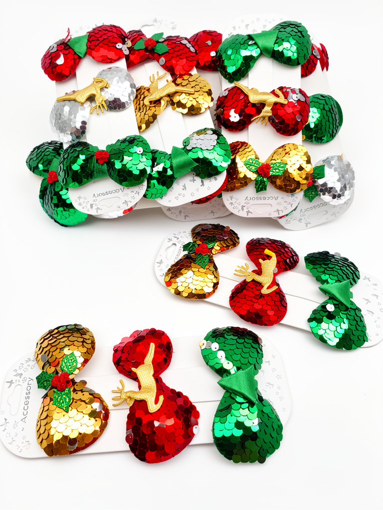 Moños navideños con lentejuelas