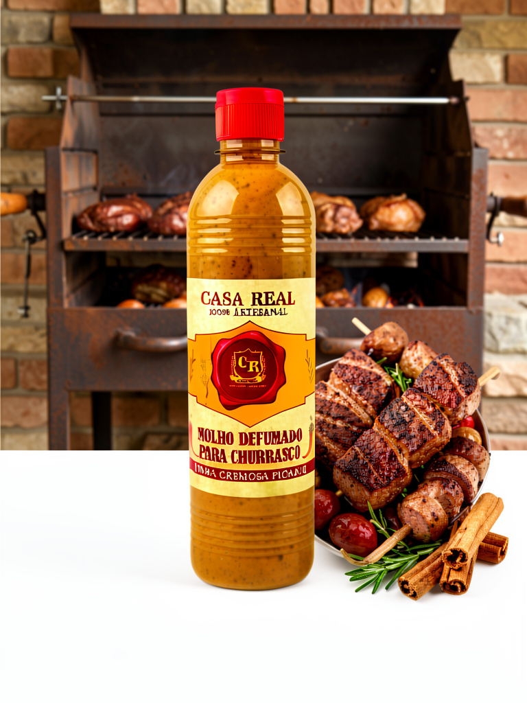 molho defumado para churrasco casa real / cremoso picante  - 500ml