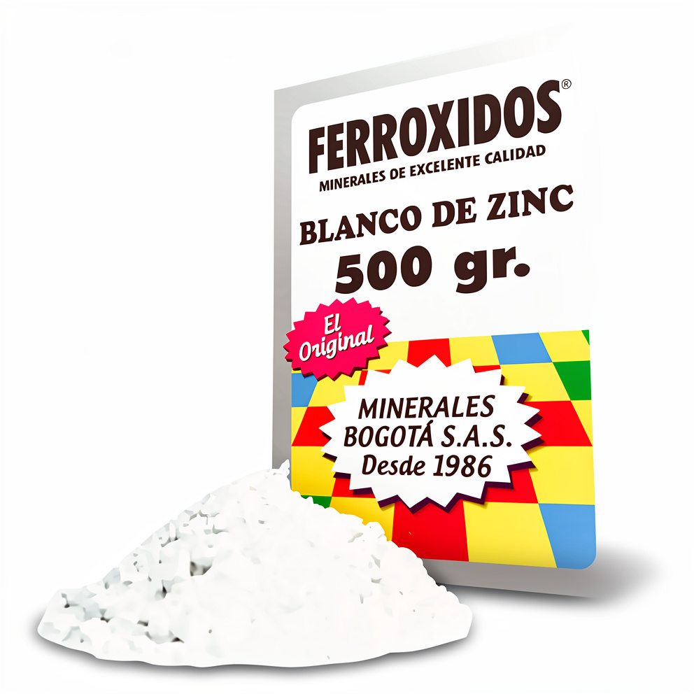 POLVO MINERAL  BLANCO ZINC FERROXIDO 500G