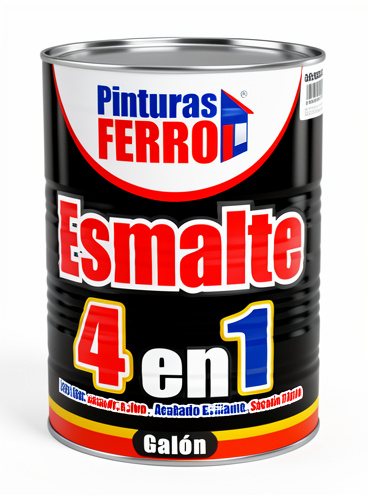 ESMALTE FERRO 4 EN 1 NEGRO FERRO X GALON