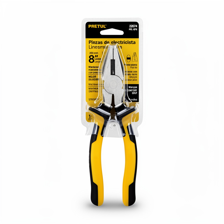 PINZA ELECTRICISTA 8" MGO CONFORT GRIP PRETUL