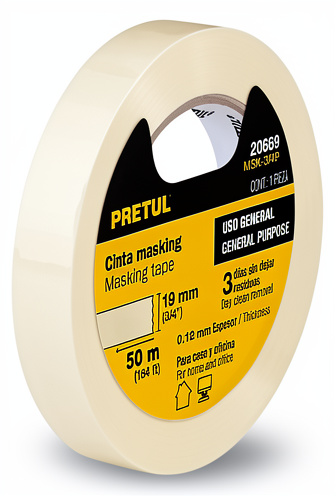 CINTA ENMASC 1"X50M PRETUL
