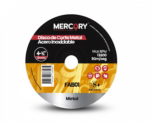 DISCO DE CORTE METAL 4 1/2" MERCURY