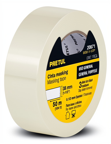 CINTA ENMASC 1 1/2"X50M PRETUL