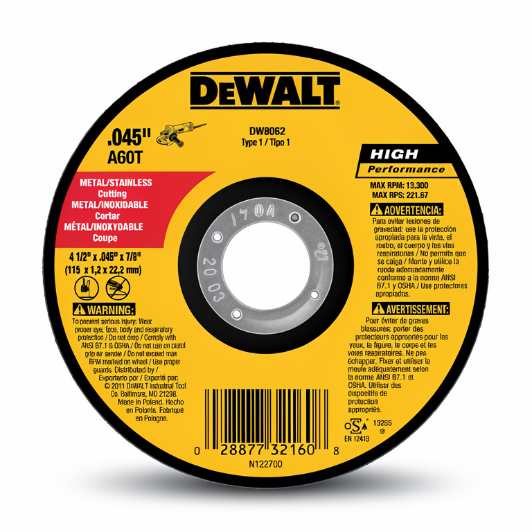 DISCO CORTE METAL 4.5" DEWALT
