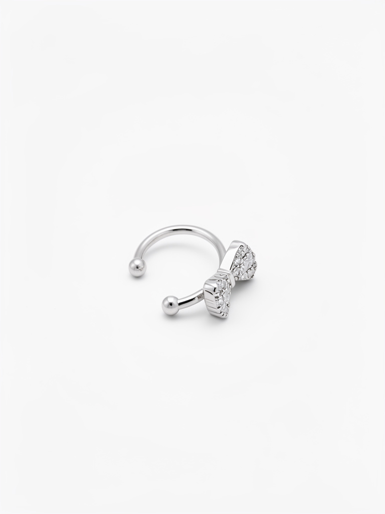 Cuff moño plateado