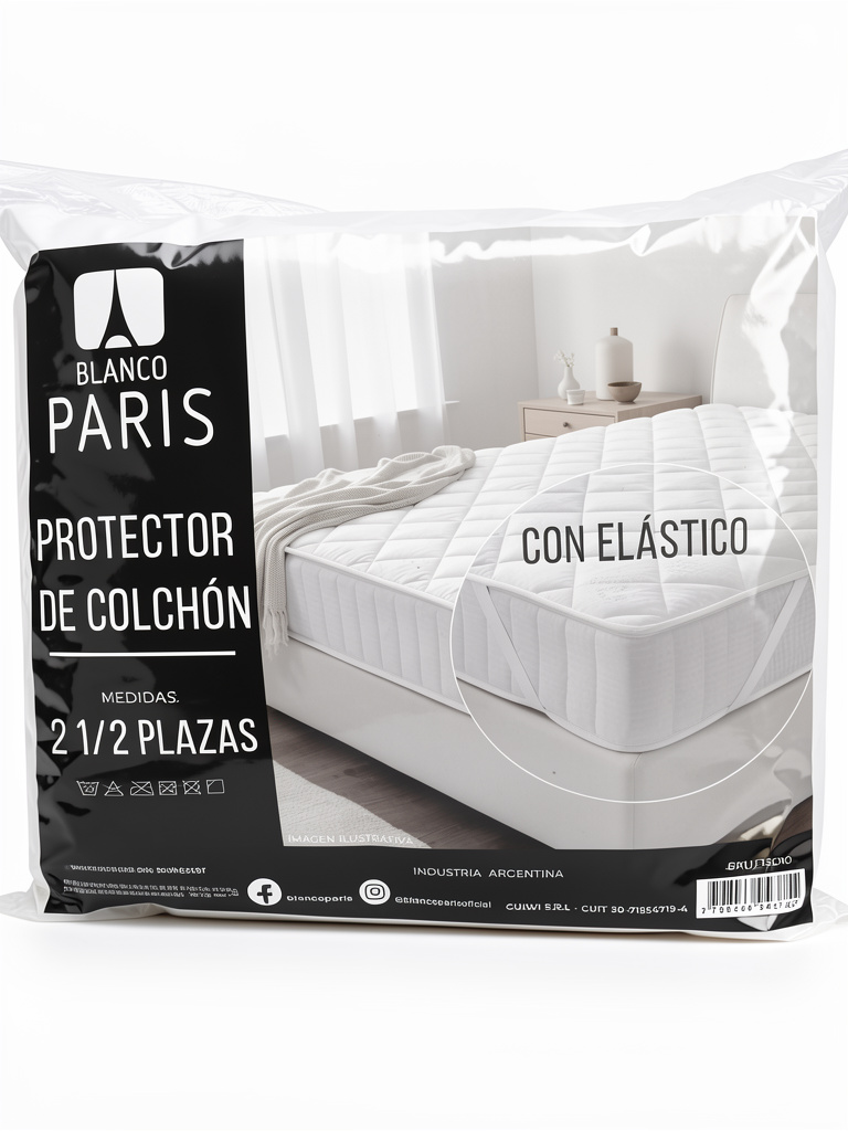 PROTECTOR DE COLCHÓN 2 P 1/2 “BLANCO PARIS”