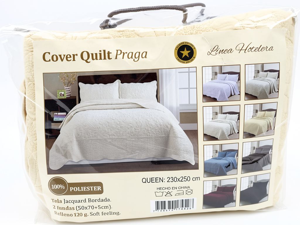 COVER QUEEN “QUILT PRAGA” C/FUNDAS