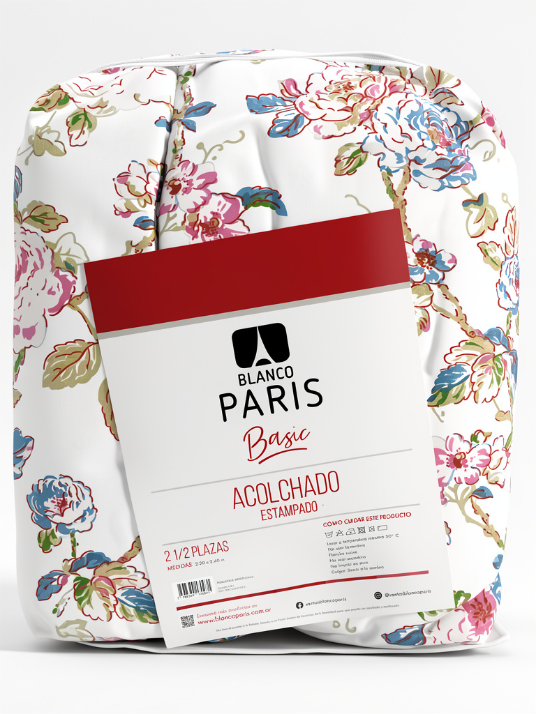 ACOLCHADO 2p 1/2 ESTAMPADO “BLANCO PARIS”