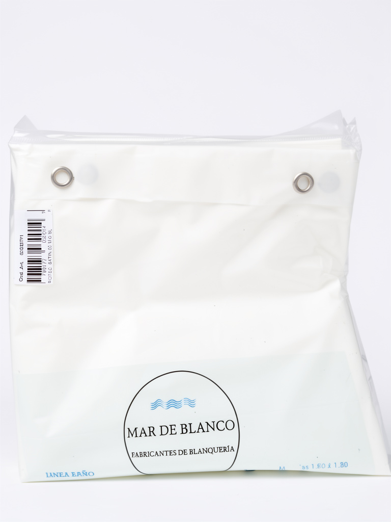 PROTECTOR DE CORTINA DE BAÑO 1,80 x 1,80 CM “MAR DE BLANCO”
